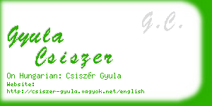 gyula csiszer business card